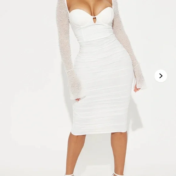 Fashion Nova White Long Sleeve Dress - Picture 9 of 9